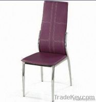 2013 dining room furniture leather chair with chromed iron leg