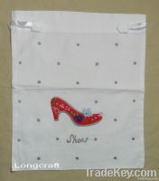 Hand embroidered travel and shoes bag