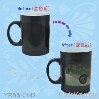 2012 HOT SELL!!! Black Color Glazed Mug, Color Changing Mug