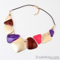 Color Geometric Pattern Design Fashion Necklace