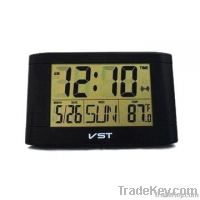 LCD clock with calendar and temperature