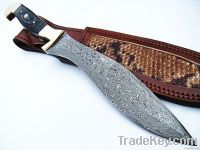 Custom Made Damascus Steel Kukri Knife