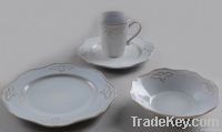 stoneware reactive glaze 16pc round dinner set