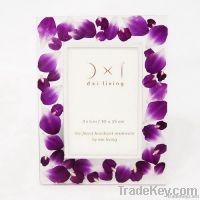 photo frame resin hand cast : orchid petals embed