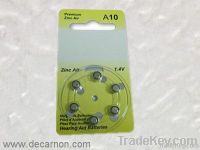 1.4V A10/PR70 zinc air hearing aid/deaf aid/audiphone/hearing amplifie