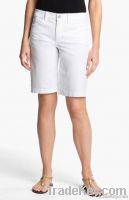 La Deen White Tummy Tuck  Denim Shorts