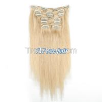 100% human hair clip in virgin hair