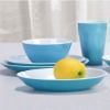 100% melamine light blue dinnerware