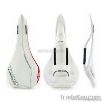 Ness Carbon Fiber Bike Bicycle Saddle White/Red