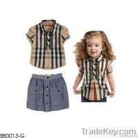 BB0013 Burber girl's 2pcs clothing set