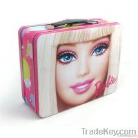 barbie tin lunch box, metal themed lunch box, girl beauty case