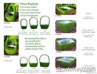 Garden moss basket and moss hanging basket, moss planter, woven basket