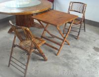 Rattan folding table