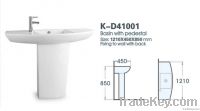 white basin with pedestal