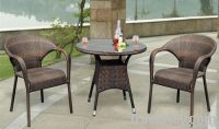 3 Piece Patio Wicker Dining Set