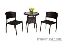 3 Piece Patio Wicker Table and Chair