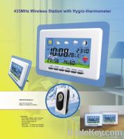 433 mhz wireless weather station clock with hygro-thermometer