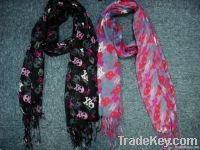 fashion skull woven scarf