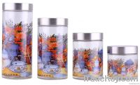 Glassware Storage Jar Set with Decal (KG0111030100)