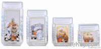 Kitchenware Glass Storage Jar Set with Decal (KG0101000600)