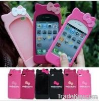 3D Hello Kitty shape silicon case for Apple iPhone 4/4s