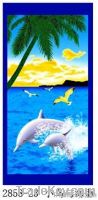 100% cotton reactive printing terry velour beach towel