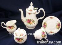 bone china tea set/coffee set with gold design decal and gold design