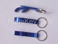 Aluminium beer bottle opener with keychain