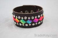 2012colorful  Fashion Leather Bracelet Jewelry