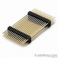 1.27mm dual row pin header connector with double layer plastic