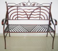METAL LEAF GARDEN BENCH