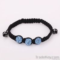 Aquamrine Color 3PCS Crystal Shamballa Rhinstone Bracelet SBR0042