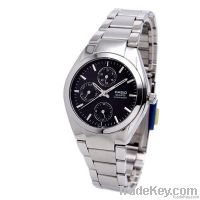 Hot Sell Dazzling Men's Black Watches Three Sub-Dials Analog Qua