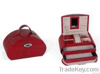 Patent Snake PU Leather Portable Jewelry Case
