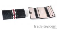Black Ostrich PU Leather Jewelry Roll