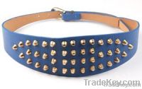 blue waistband wide belt with studs 2012
