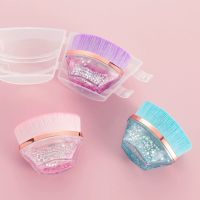 #55 Professional Liquid Foundation Brush with Glitter-Finish Handle - Non-Caking Synthetic Bristles for Flawless Blending & Concealer Application