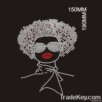 hot fix fation lady rhinestone motif