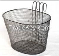 black steel wire bicycle hook basket