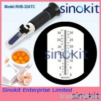 Hand Held Portable Sugar Brix Refractometer Black Rubber RHB-32ATC