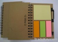 kraft notebook with sticky note