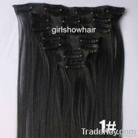 7pcs clip in synthetic hair, synthetic hair extensions/weft/pieces/wea