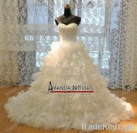 New Real Sample Ball Gown Organza Ruffles 2013 Bridal Dress