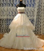 Novias Factory Direct Sale High Quality Tiered Organza Weddin Dress