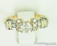 14K yellow gold ring with diamonds