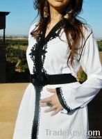 White Caftan with Black Embroidery-Laima Style