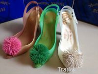 Women Jelly Heels Ball Plastic Shoes Open toe