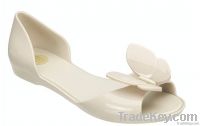 Women Jelly Plastic Rain Flat Casual Pretty Butterfly Shoes