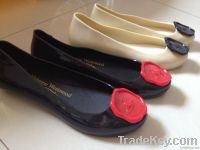Women Jelly Plastic Rain Flat Pretty Casual Classic Crown Seal Shoes