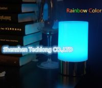 Decorative rainbow color led rechargeable battery wireless led table lamp